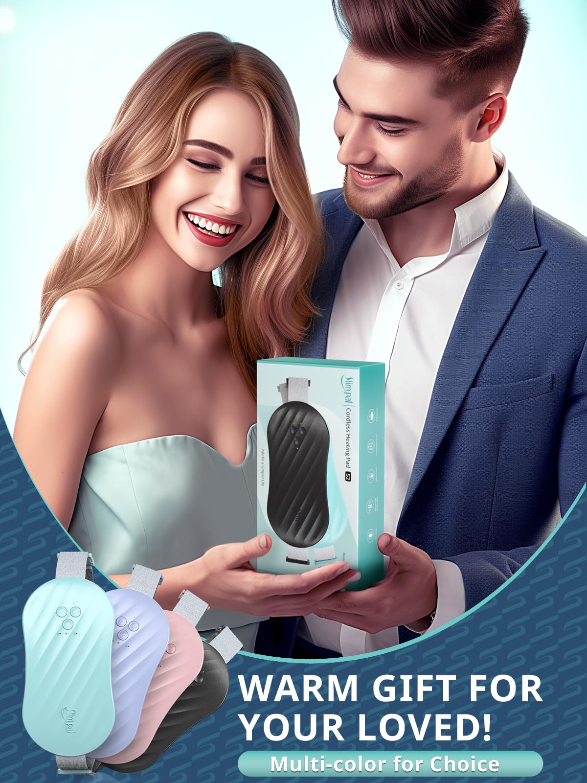 slimpal cordless heating pad for period cramp pain warm gift for your loved