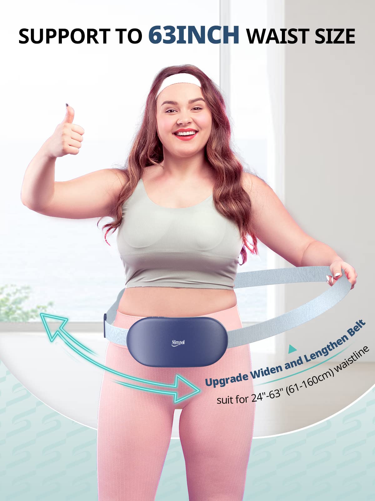 slimpal cordless heating pad for period cramp pain long belt 63 inch