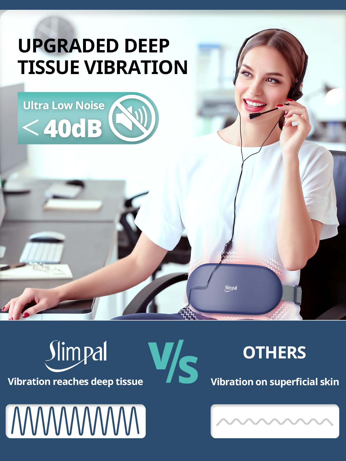 slimpal cordless heating pad for period cramp pain low noise