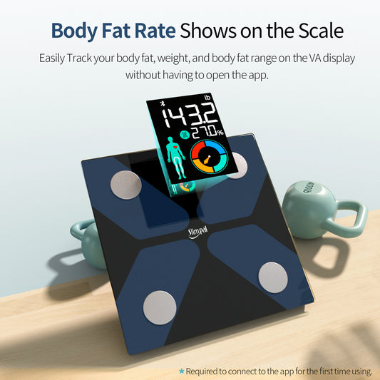 Smart Scale for Body Weight, Body Fat Scale Large Display, Digital Weight Scale, Bluetooth Bathroom Scale with High Accuracy,13 Data Sync with APP, 400 lb (11 x 11 inches)