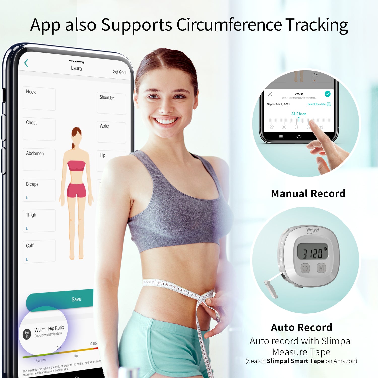 Slimpal Smart Scale with Body Fat and Water Weight, WiFi and Bluetooth