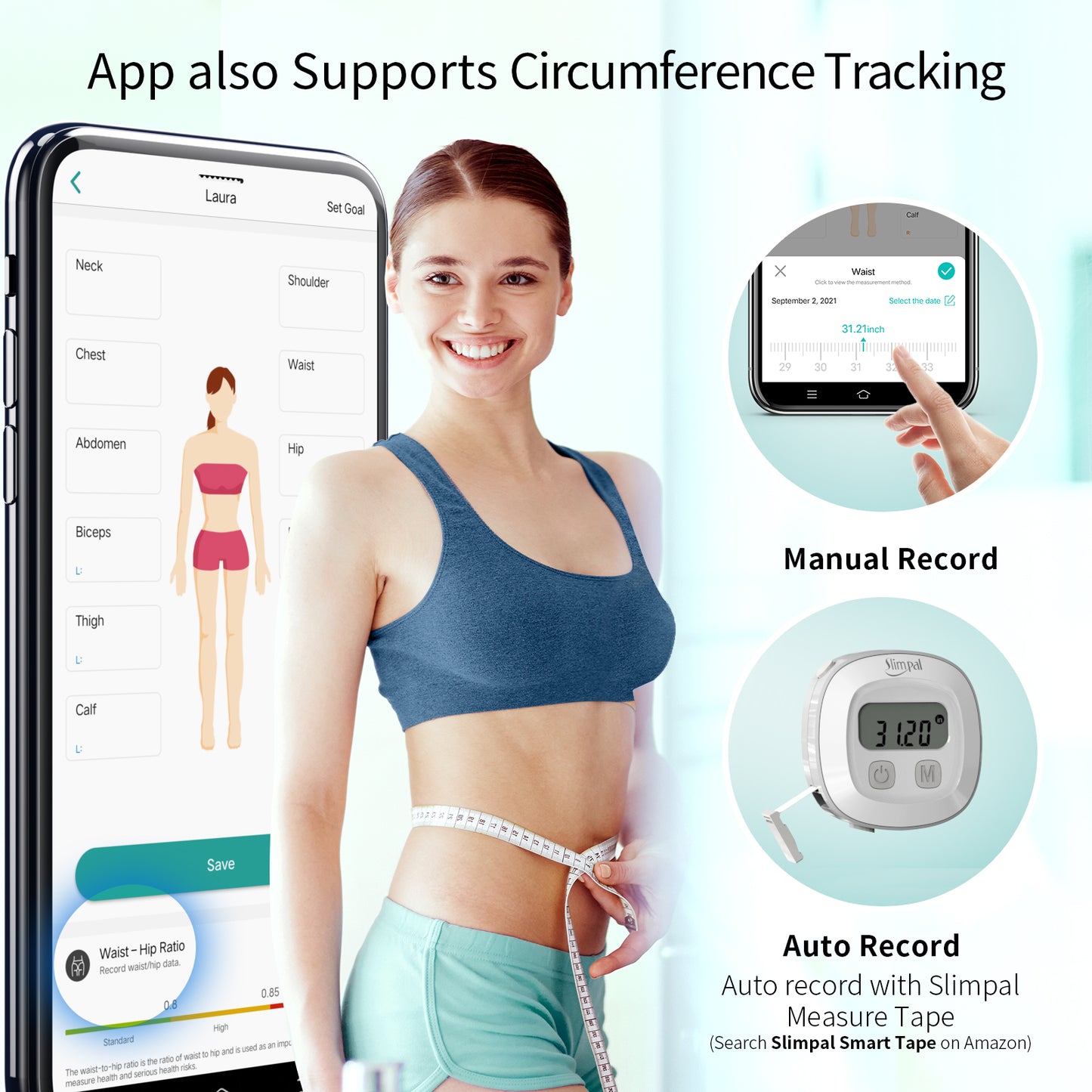 Slimpal Scale for Body Weight: Large Display Weight Scale with Body Fat, Heart Rate, BMI, Digital Bluetooth Bathroom Scale, Smart WiFi Scale,15 Body Composition Sync with App,400 lbs