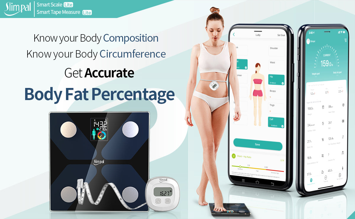 Slimpal Body Fat Tape Measure, Bluetooth Digital Smart Body Tape Measu